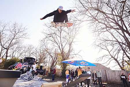 Ryan Sheckler performs a demo for the crowd at a Sheckler Foundation 'Be The Change' event for Maple Built in Nashville, TN, USA on 16 November, 2019.