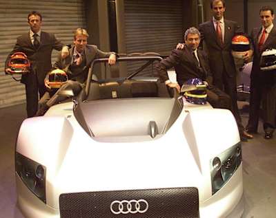 Rinaldo Capello, Frank Biela, Michele Alboreto, Emanuele Pirro y Laurent Aiello, en 1999.