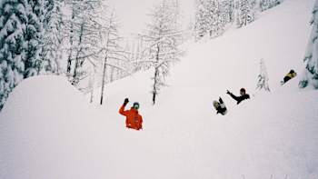 Snowboarder Olivier Gittlier in a still from Sofia: A Story of the Half-day Ticket