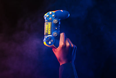 Details of Thabo 'Yvng Savage' Moloi’s controller seen during the photoshoot in Johannesburg, South Africa, on July 17, 2020. 