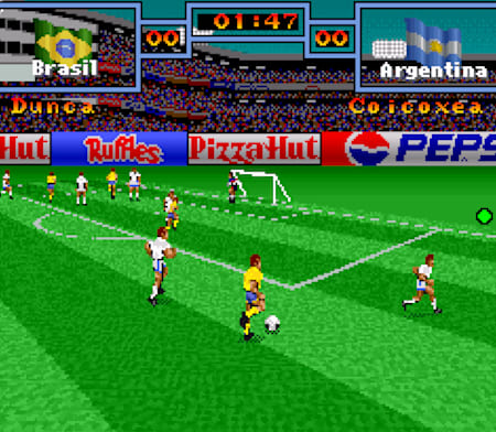 Una captura de pantalla del raro simulador de fútbol Super Copa.