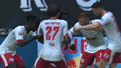 RB Leipzig players celebrate a goal in FC 26.