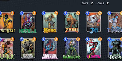 Screenshot aus Marvel Snap zeigt das Ms Marvel-Konter-Deck.