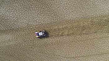 Sebastien Loeb and Daniel Elena in the Peugeot 3008 DKR Maxi of the Team Peugeot Total navigating in the sand during Stage 3 of the Dakar Rally, on January 8, 2018.