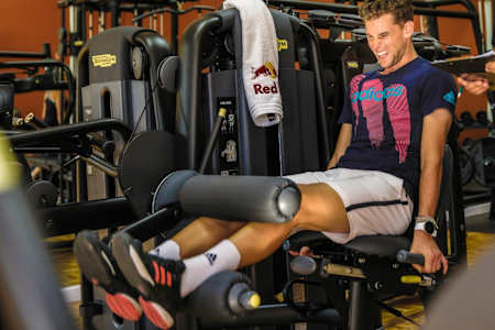 Dominic Thiem seen during a training in Tenerife, Spain on December 12, 2018.