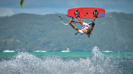 Christian Tio performs during a training session in Boracay, Philippines on January 22, 2016.