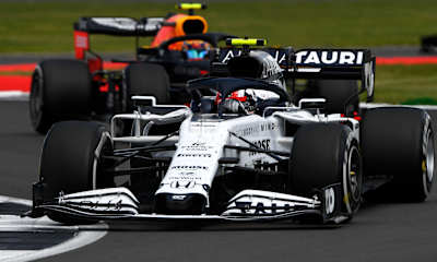 Pierre Gasly driving theScuderia AlphaTauri AT01 Honda during the F1 Grand Prix of Great Britain at Silverstone on August 2, 2020