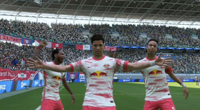 RB Leipzig-Spieler André Silva jubelt in FIFA 22