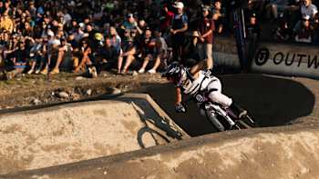 Caroline Buchanan performs at Crankworx Whistler Pump Track in Whistler, Canada on July 27, 2023 