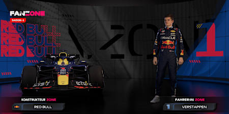 Screenshot aus F1 24 zeigt die Fanzone von Red Bull und Max Verstappen.