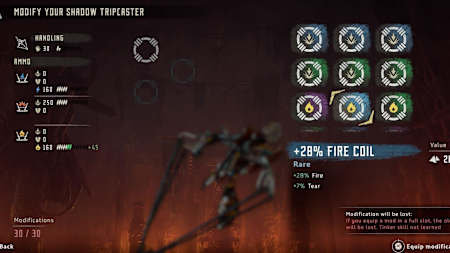 Certifique-se de manter seus modificadores de armas no máximo