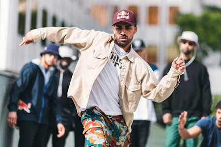 Majid dancing in the streets of Lausanne, Switzerland on August 31, 2020.