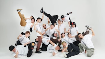 A group shot of the breakers performing in Battle of the Year 2023.