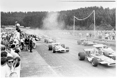 A photograph of the starting grid at the first Österreichring GP in 1970.