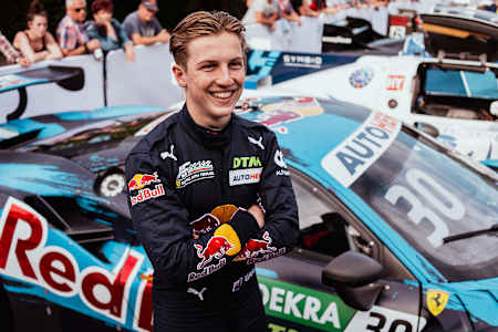 Liam Lawson in the paddock at Goodwood Festival of Speed