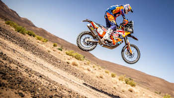 Toby Price in action on the fourth stage of the Rally Du Maroc in Erfoud, Morocco on October 8, 2019.