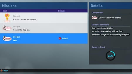 Complete missions to build your trust level with the board