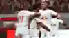 RB Leipzig-Spieler jubeln in FC 25 über ein Tor.