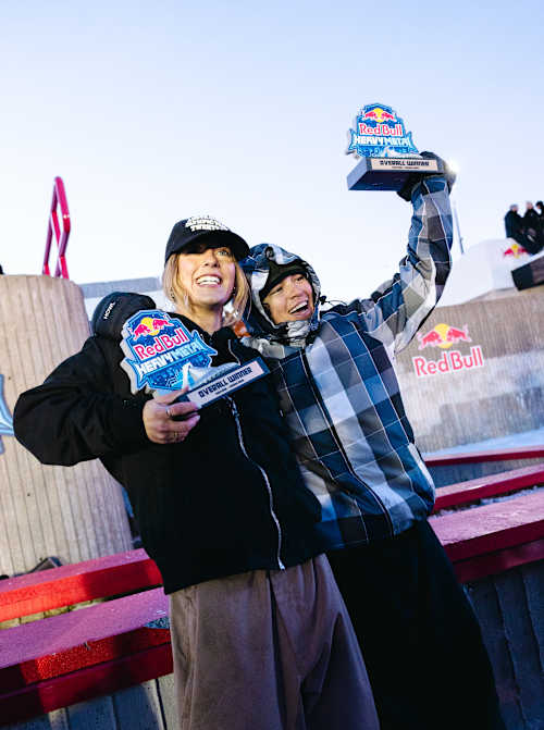 Mela Stalker and Maddox Matte celebrate at Red Bull Heavy Metal in Montreal