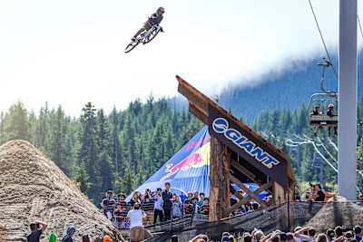 Logan Peat performs 360 X-Ups at Red Bull Joyride 2015 in Whistler, Canada.