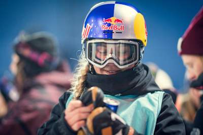 Tess Ledeux after her run at X Games Hafjell 2017