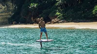 These surfboards use a technology known as hydrofoil. 