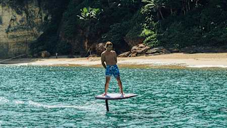These surfboards use a technology known as hydrofoil. 
