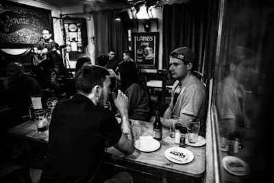 Greg Callaghan and friends at Johnnie Fox's pub, County Dublin