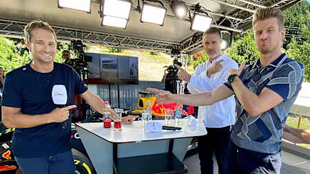 Mathias Lauda, Andi Gröbl y Nico Hülkenberg forman el equipo de ServusTV en la F1.