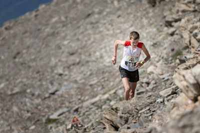 Remy Bonnet in azione sul Rocciamelone durante il Red Bull K3 2015