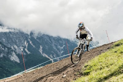 Troy Brosnan rides during qualifying at the Leogang UCI DH World Cup Rd 3 in June 10, 2017