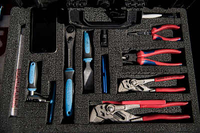 Organised and ready for action Gavin Black's tools