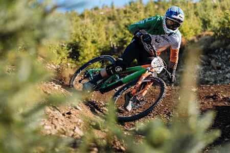MTB rider Greg Callaghan takes a turn during Red Bull Foxhunt 2018 in Rostrevor, Northern Ireland.