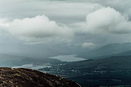 Wolken über dem Tal bei der Quali in Fort William 2019. 