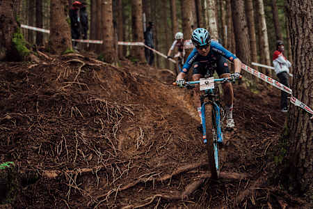 Eva Lechner and Sina Frei ride at Leogang MTB World Champs 2020.