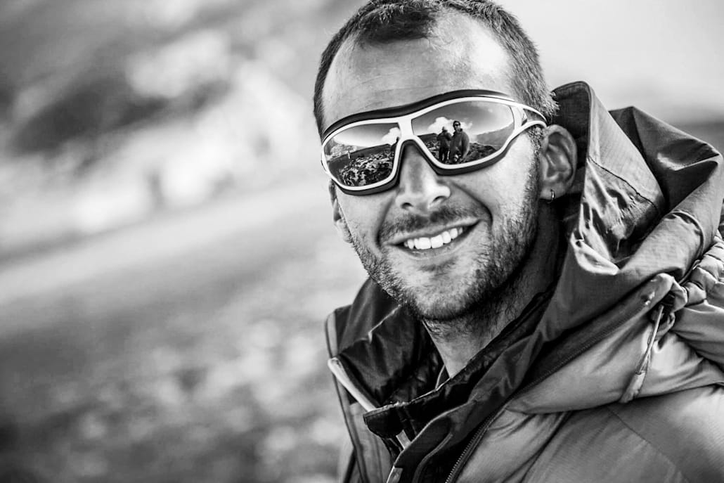 Wingsuit flyer Guillaume Galvani takes a break from action.