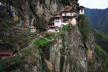 Temple on the edge of a cliff in Bhutan
