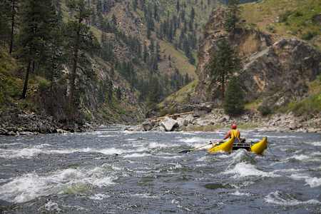 Rafting on the South Fork Salmon River, Idaho, USA.
