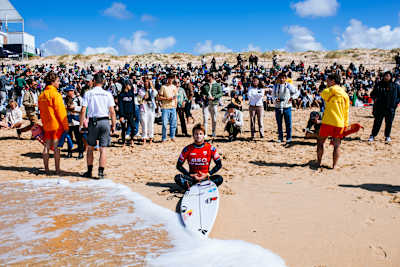 Jack Robinson prepares to compete at the 2024 MEO Rip Curl Pro Portugal