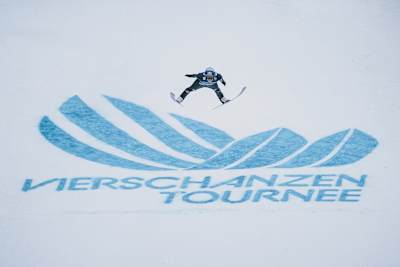 Andreas Wellinger of Germany during the competition jump for the Four Hills Tournament of FIS Ski Jumping World Cup at Bergiselschanze in Innsbruck, Austria.