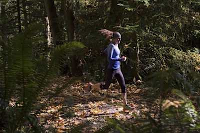 A photo of Gwen Jorgensen running