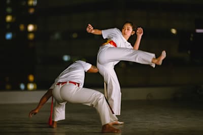 Kyoka and Edvanir José Dos Santos are posing for a portrait during the video shooting of the project Step Out in Tokyo, Japan on March 15, 2019