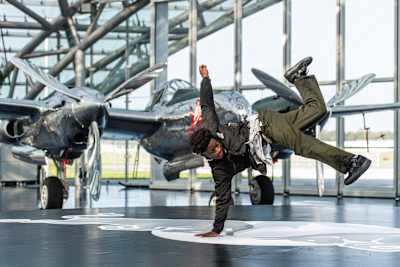 Zoopreme poses for a portrait for the announcement of the Red Bull BC One World Final at the Hangar-7 in Salzburg, Austria on September 16, 2020.