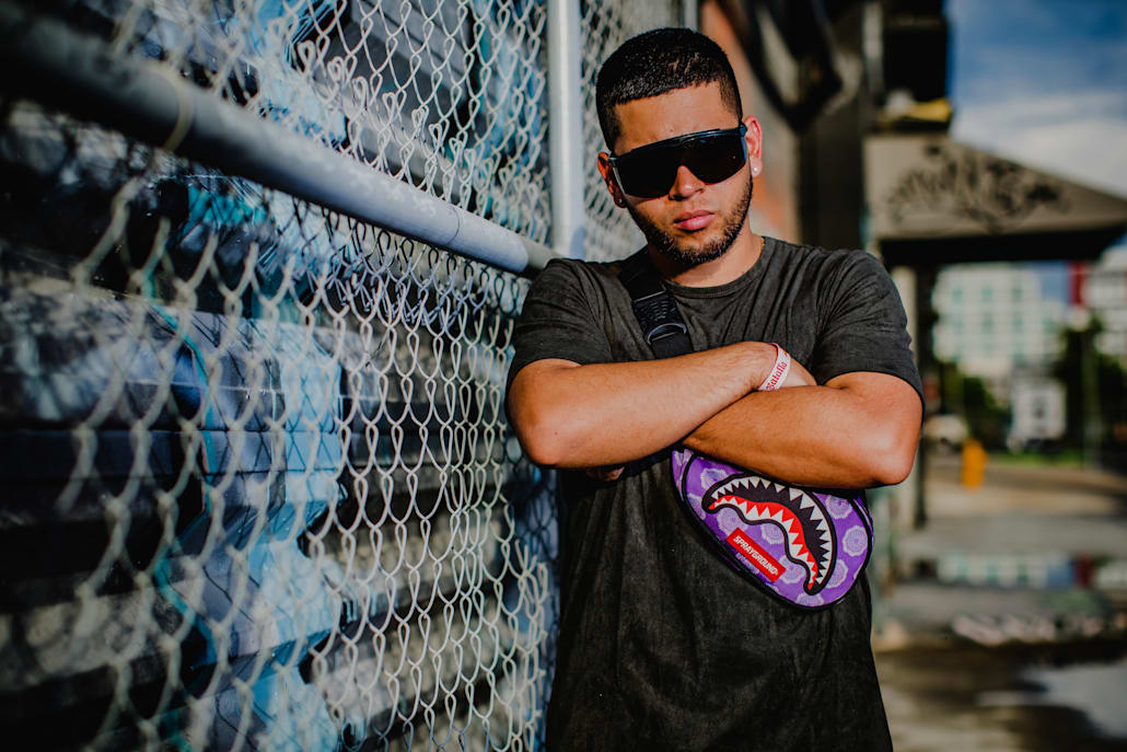 William Manzano Serrano, aka Yartzi, poses for a portrait during Red Bull Batalla de los Gallos US Finals at Wynwood Factory in Miami, Florida.