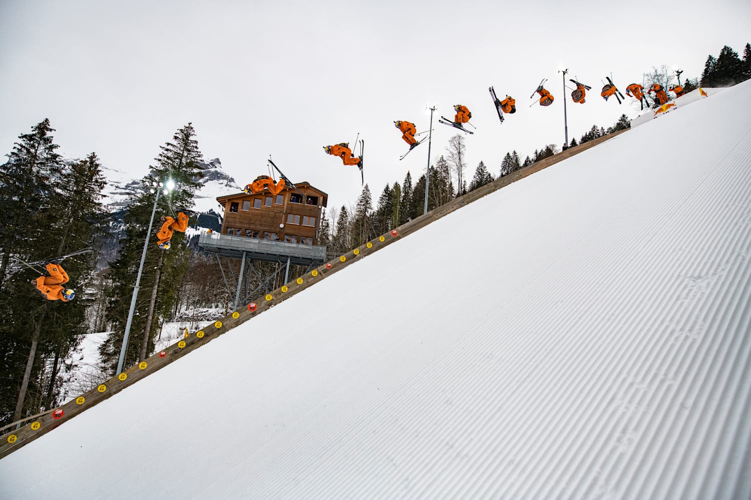 Fabian Bösch Double Front Flips a ski jump hill video