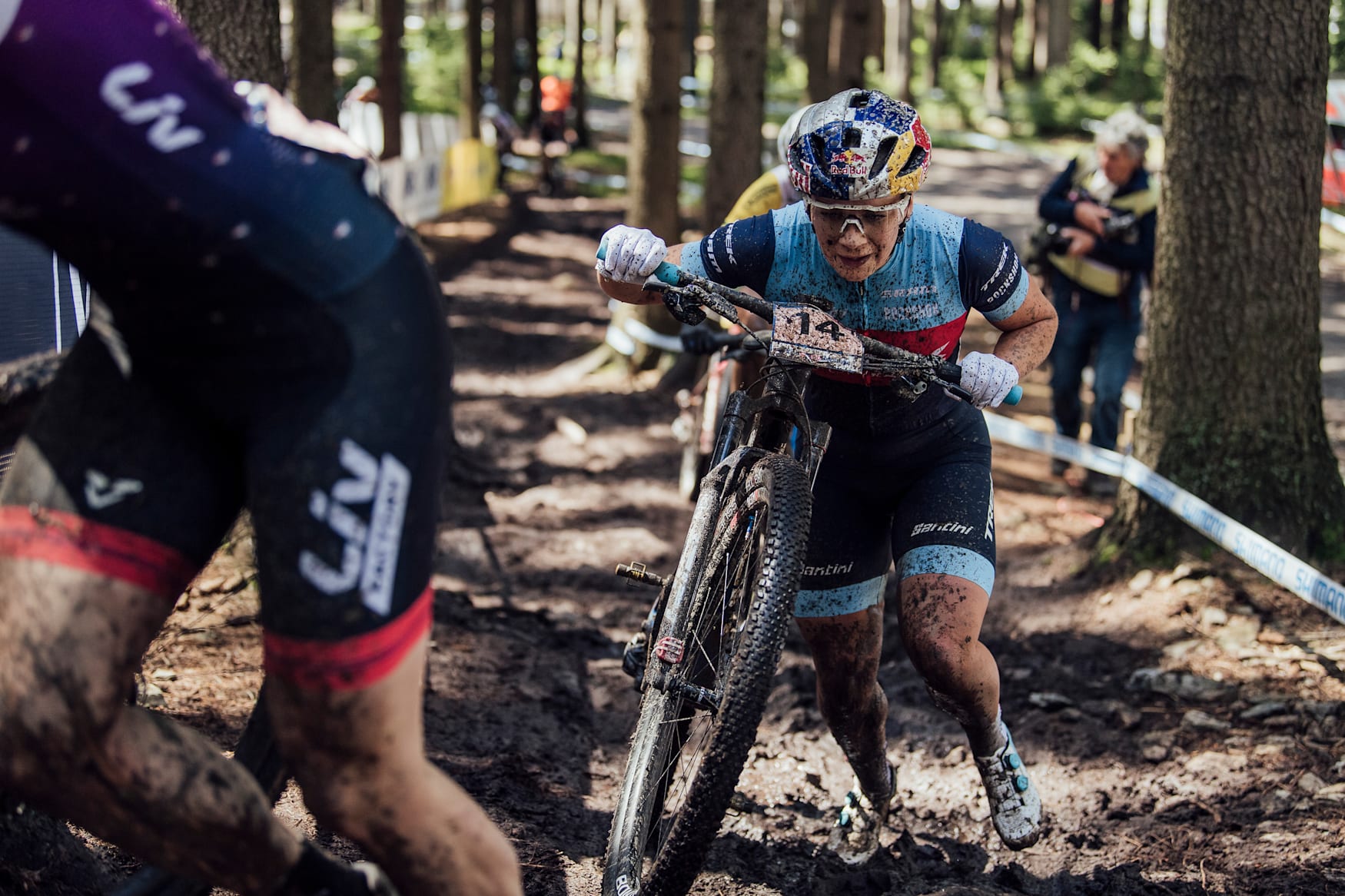 Evie Richards performs at UCI XCO in Nove Mesto na Morave, Czech Republic on May 16, 2021.