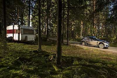 Friday featured an unusual format of 12 stages Ott Tänak (EST) and Martin Jarveoja (EST) perform during the FIA World Rally Championship 2017 in Jyvaskyla, Finland on July 28, 2017