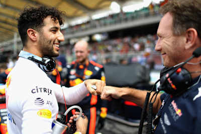 Daniel Ricciardo en Christian Horner