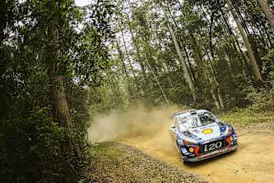 Thierry Neuville (BEL) performs during FIA World Rally Championship in Coffs Harbour, Australia on November 17, 2017.