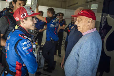 Lauda, con Marc Márquez, en el Red Bull Ring